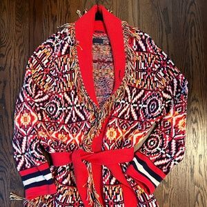 Mother multi colored knit sweater with belt